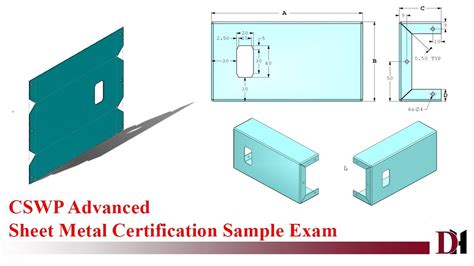 cswp sheet metal exam|solidworks sheet metal sample exam.